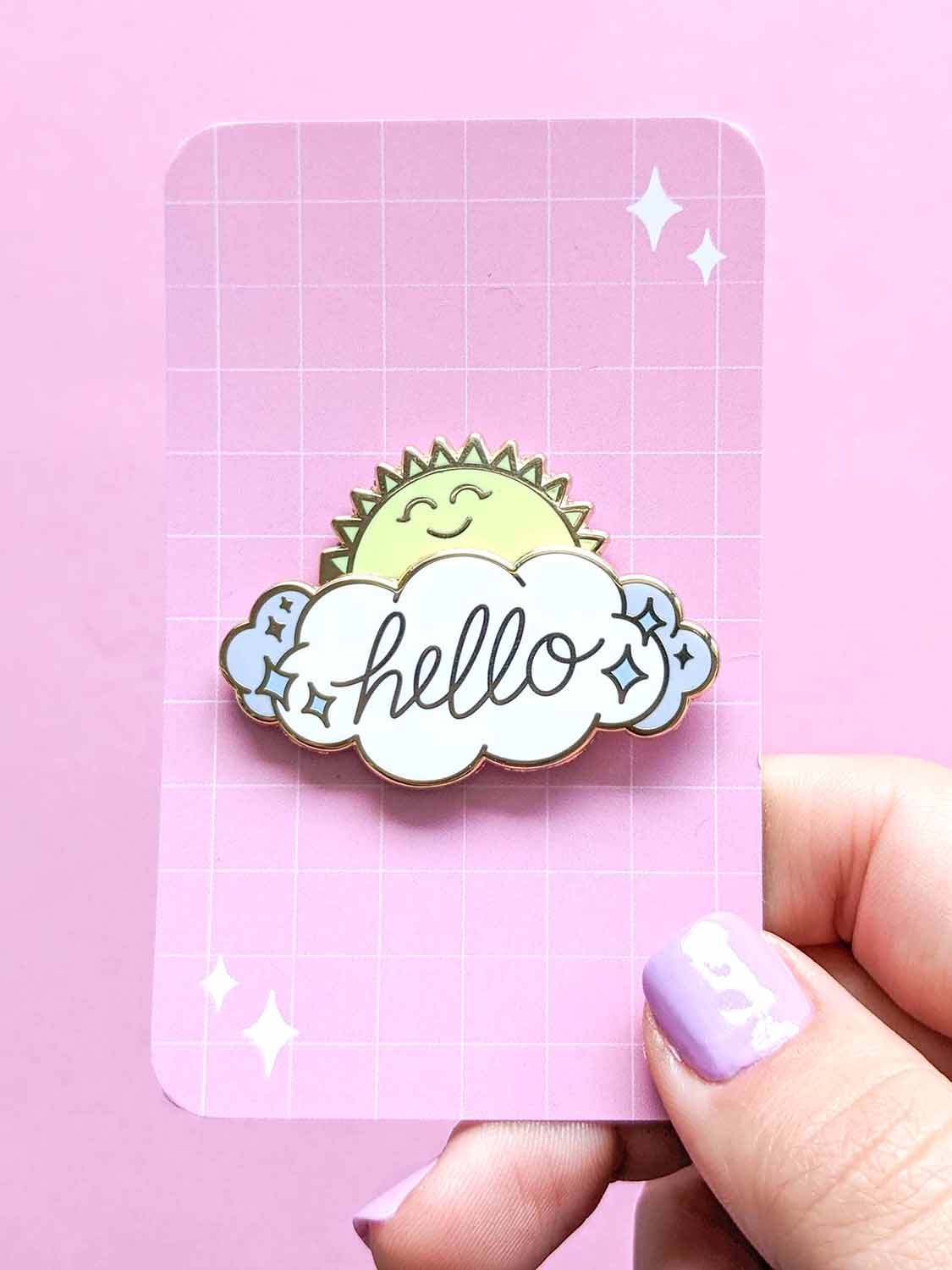 Hello Fidget Spinner Pin Sun to Rainbow