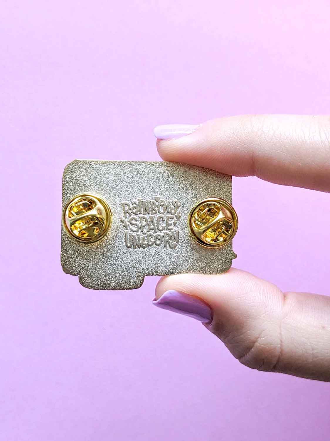 Reminder Not Lazy Purple Glitter Enamel Pin