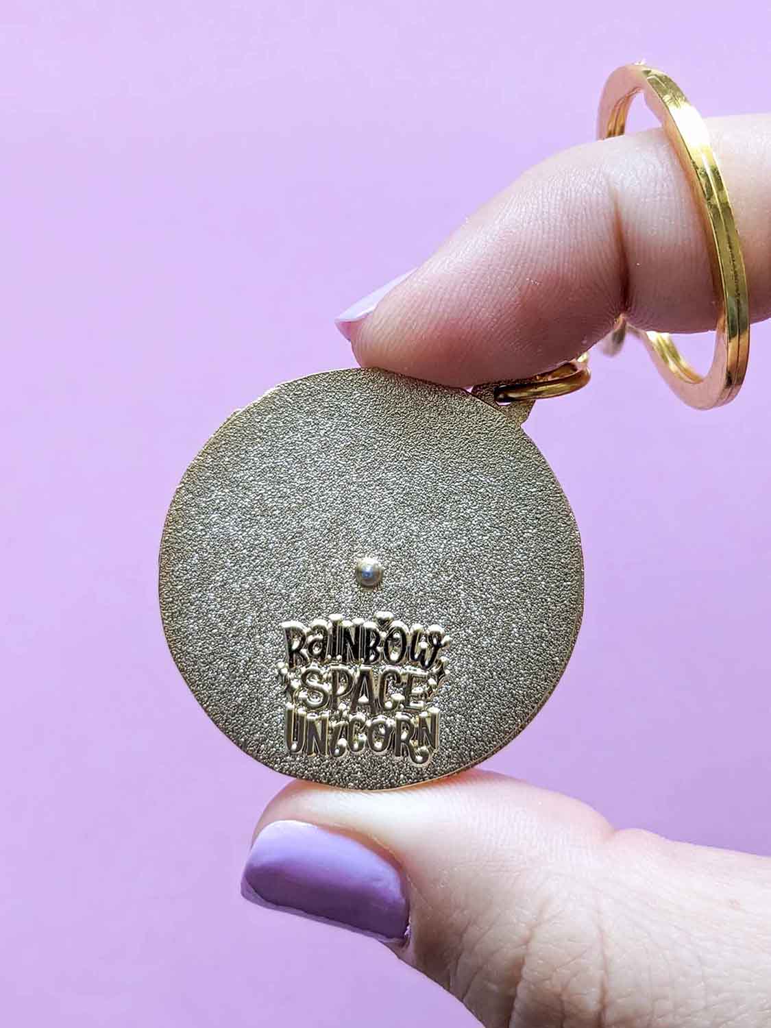 Self Care Spinner Keychain Back Stamp