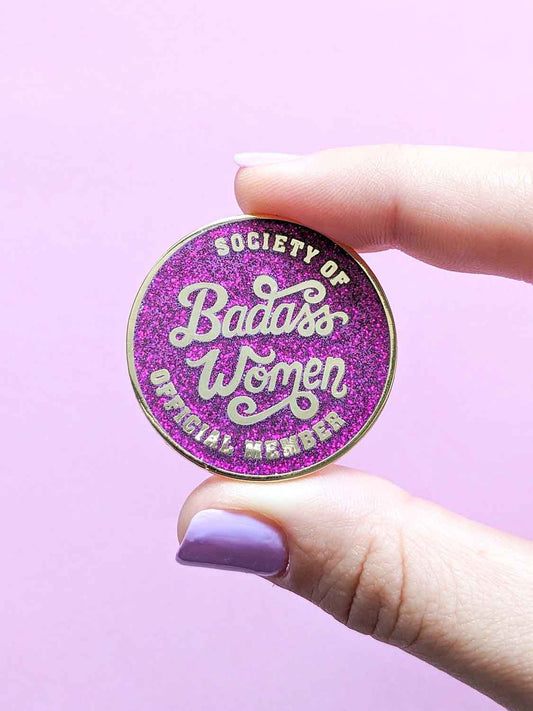 Society of Badass Women Pin Glitter Purple