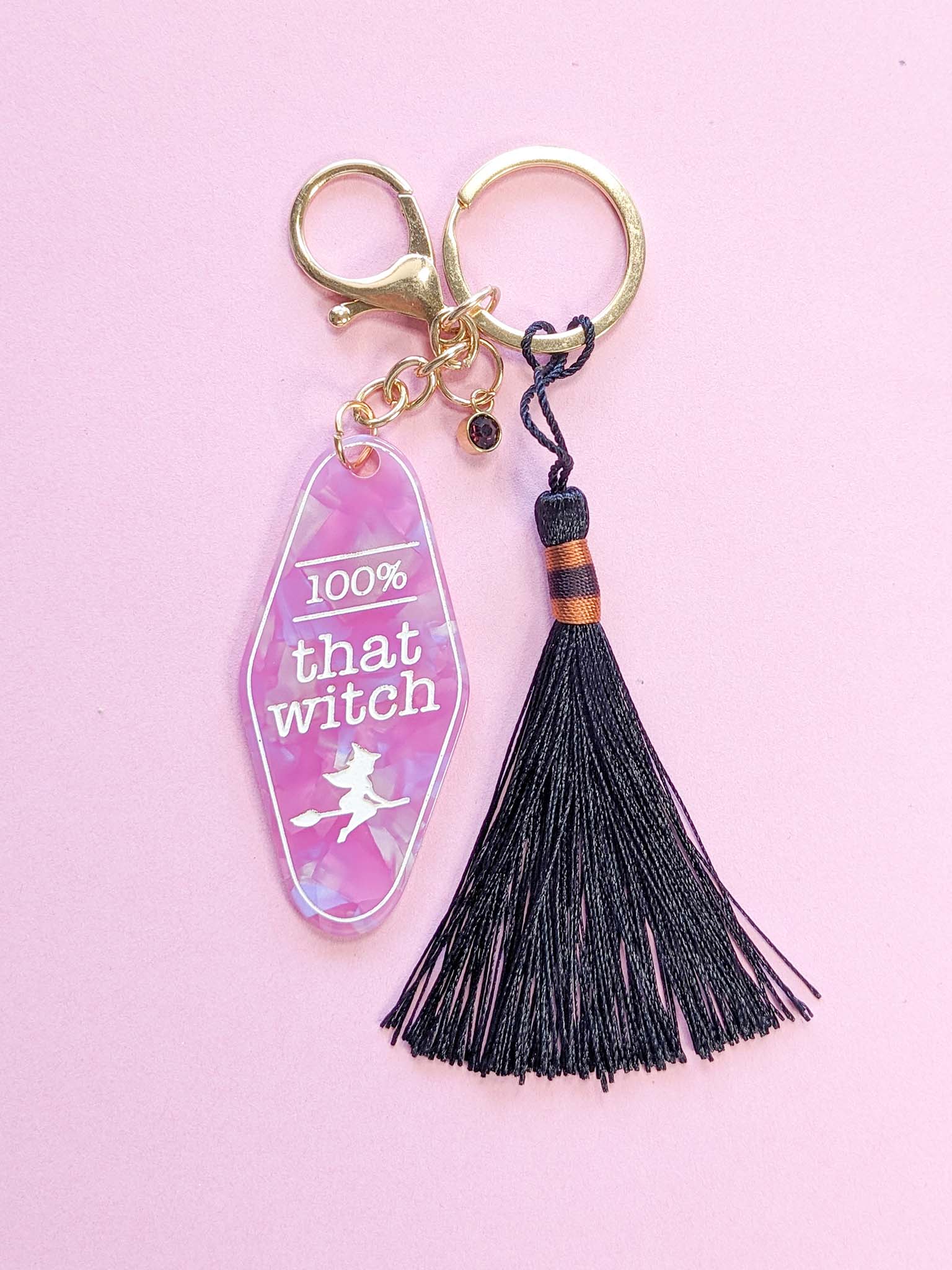 Purple Acrylic Keychain 100% That Witch