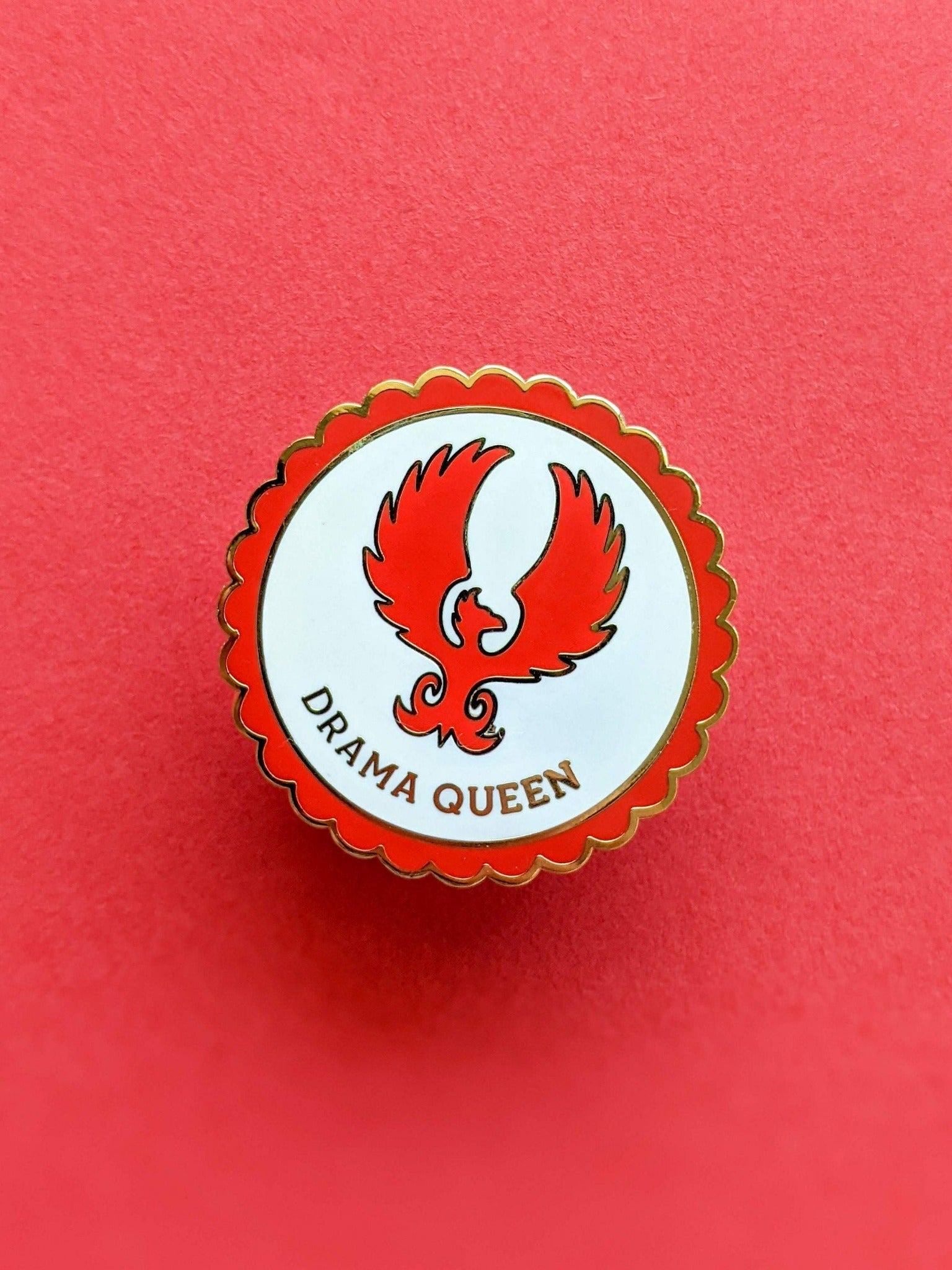 Drama Queen Phoenix Retro Bottlecap Enamel Pin