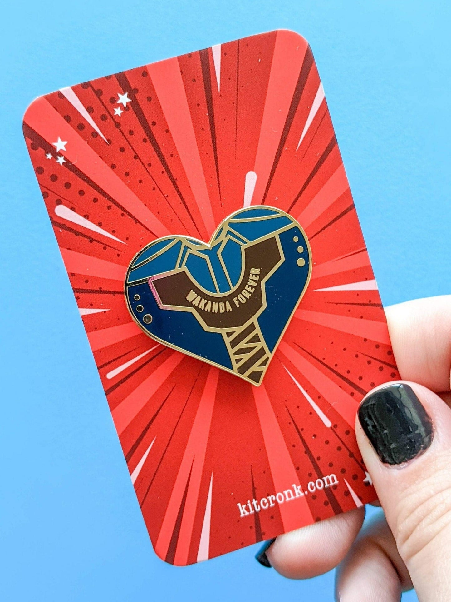Shuri Black Panther Wakanda Forever Enamel Pin Heart