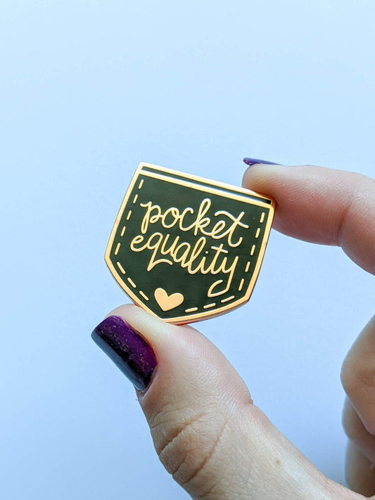 Pocket Equality Black Rose Gold Enamel Pin