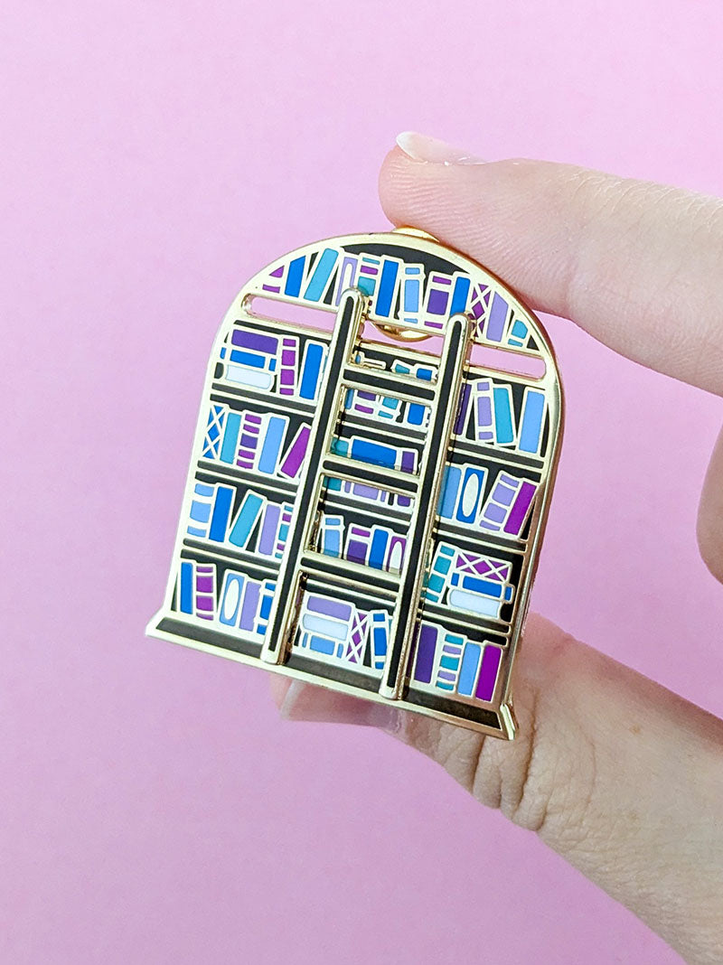 Sliding Ladder Bookcase Brooch