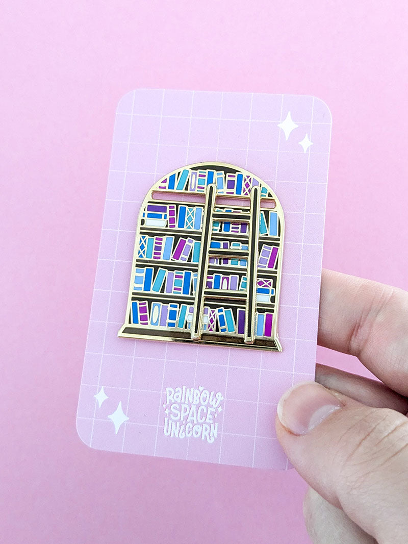 Sliding Ladder Bookcase Brooch