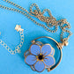 Forget me not blue flower fidget necklace silver