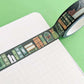 Greenery Bookcase Washi Tape Close Up