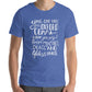 Oxford Comma Funny Grammar Shirt Blue on model