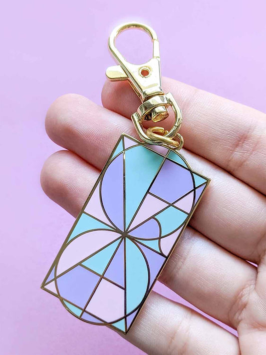 Alpha Puzzle Calming Keychain Pastel Rainbow