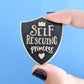 Self Rescuing Princess Enamel Pin Black Gold