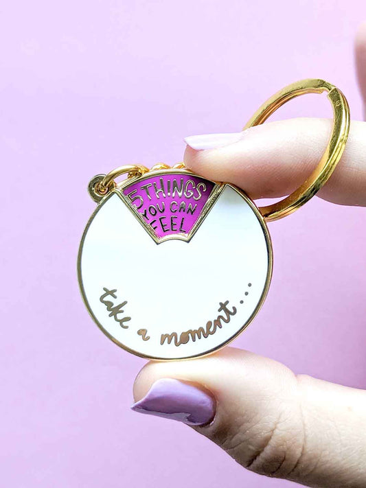 Self Care Spinner Keychain - 5 Things You Can Feel