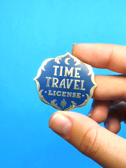 Time Travel License Celestial Enamel Pin
