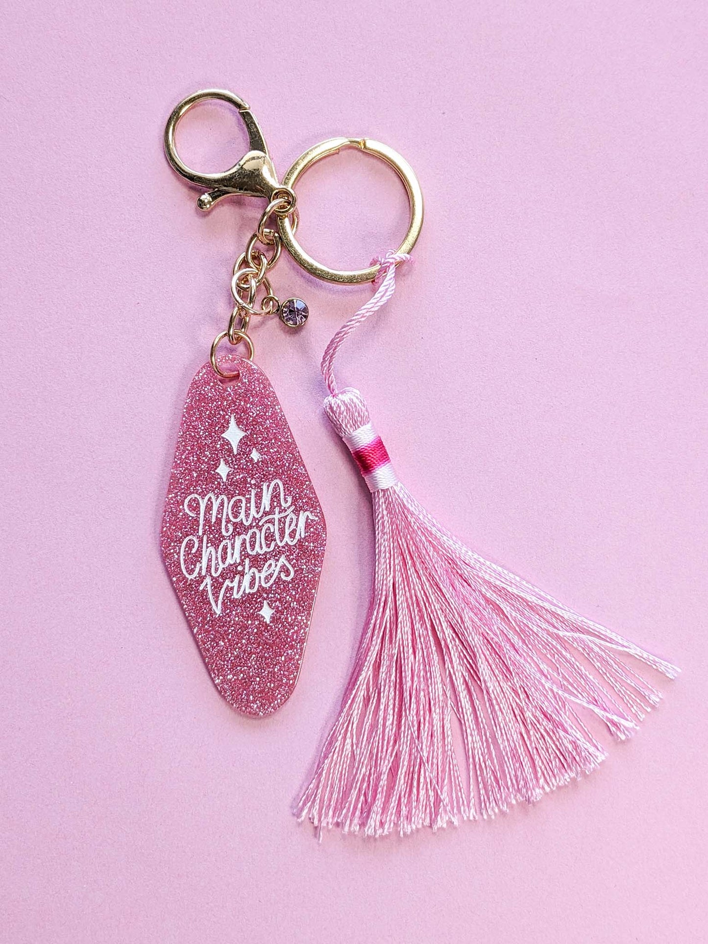 Glitter Pink Keychain