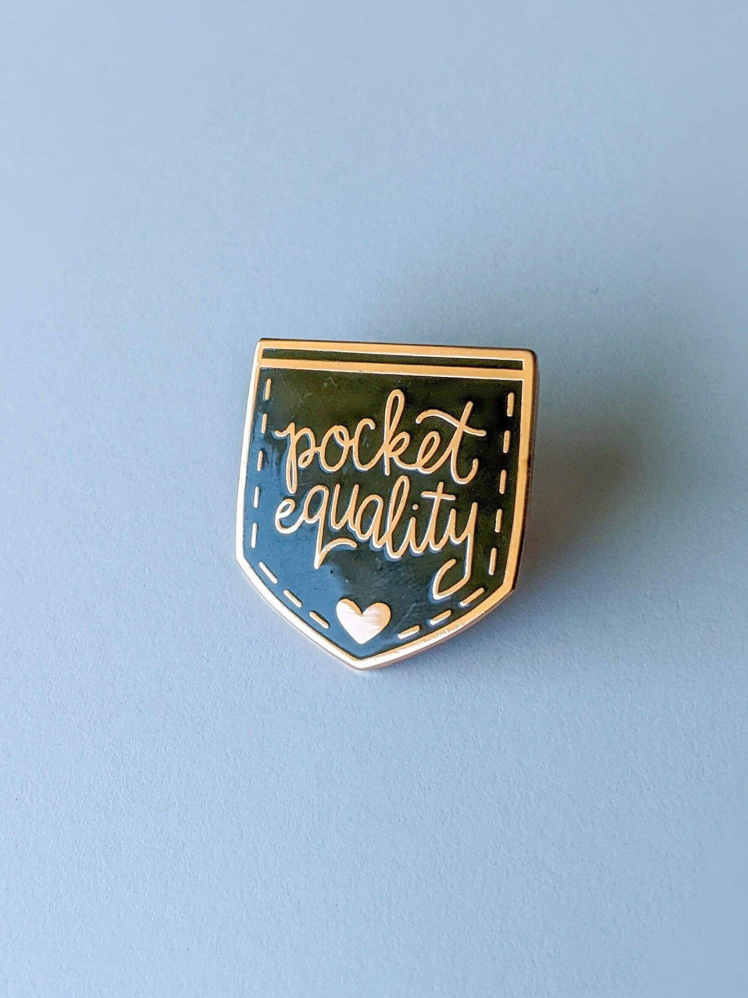 Pocket Equality Black Rose Gold Enamel Pin
