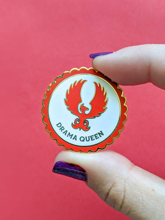 Drama Queen Phoenix Retro Bottlecap Enamel Pin